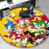 1pc Sonic the Hedgehog Anime Cartoon Design Round Carpet - Office Chair Mat, Non-Slip Rug for Home Decor, Living Room, Bedroom, Game Room, Dormitory,