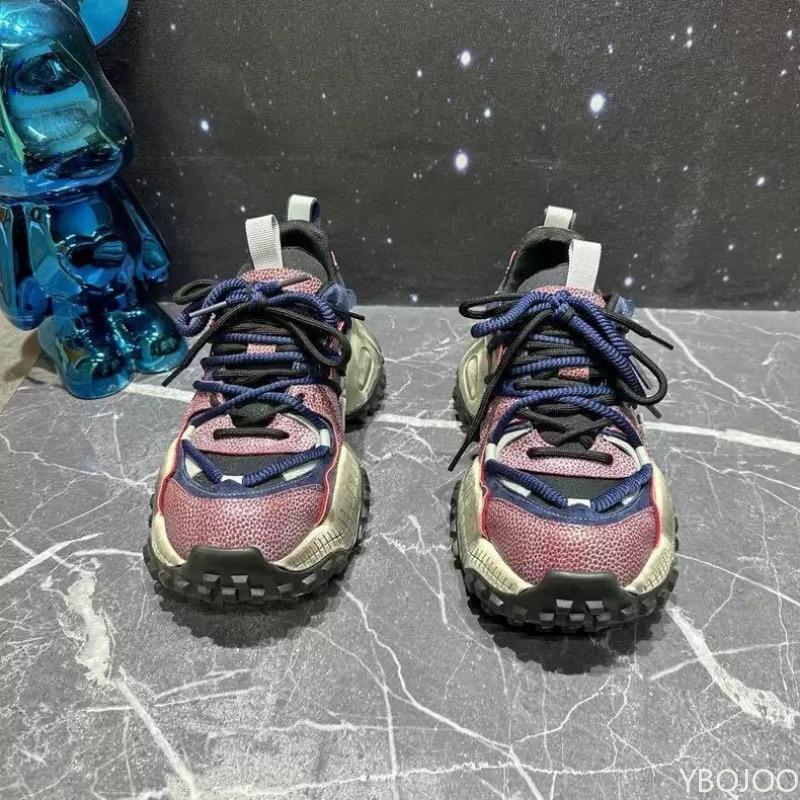 Fashion European and American Retro Men's Sports New Style Slimming Thick Sole Color Blocked Sports Shoes Versatile Street Casual Shoes