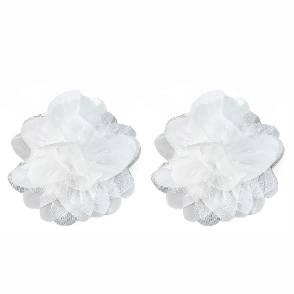 2pcs Tulle Flower Brooch Appliques Organza Clothing Patch Clothing Appliques  Clothes Decoration