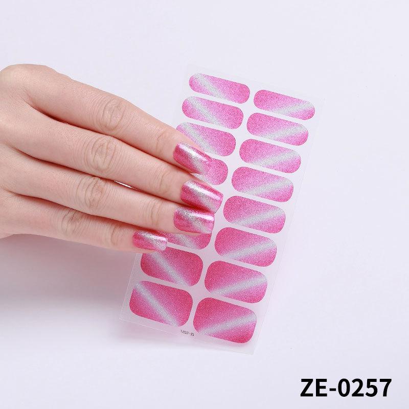 Cat Eye Gradient Glitter Waterproof Nail Stickers