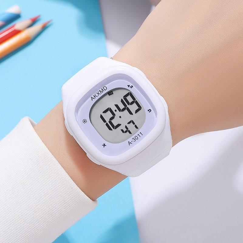 Fashion Children Digital Sport Watch Kids Watches Boys LED Digital Watch for Kids Children Student Wristwatch Silicone Strap белый