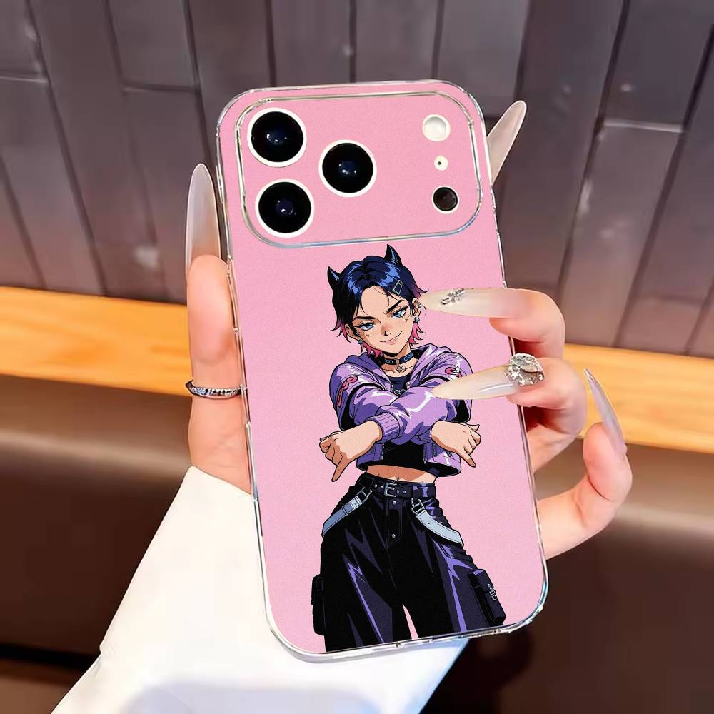 

Popular V-Valorant C-Clove Phone Case For iPhone17,16,15,14,13,12,11 Plus,Pro Max Soft Transparent Cover iPhone16plus