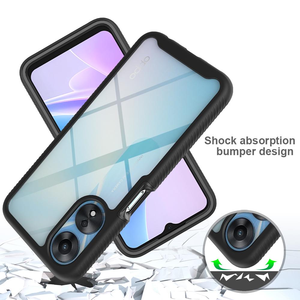 For Oppo A78 5G Impact Resistant Phone Cover 3-in-1 PC+TPU Case with PET Screen Protector
