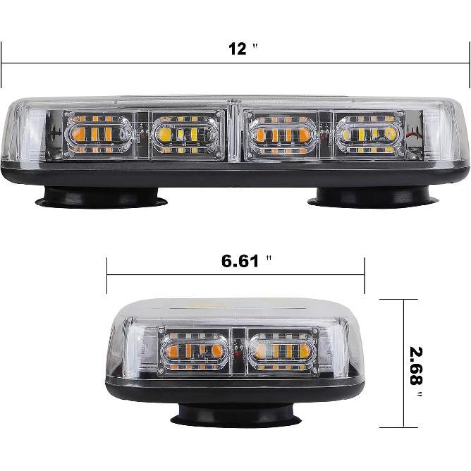 ASPL [Upgraded 5] 48LED Roof Top Strobe Lights, High Visibility Emergency Safety Warning LED Mini Strobe Light Bar with Magnetic Base for 12-24V Snow