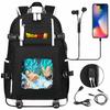 Vegeta Sun Wukong Dragon Ball Ultra USB Headphones Teen Student School Bag Men's and Women's Leisure Travel Backpack