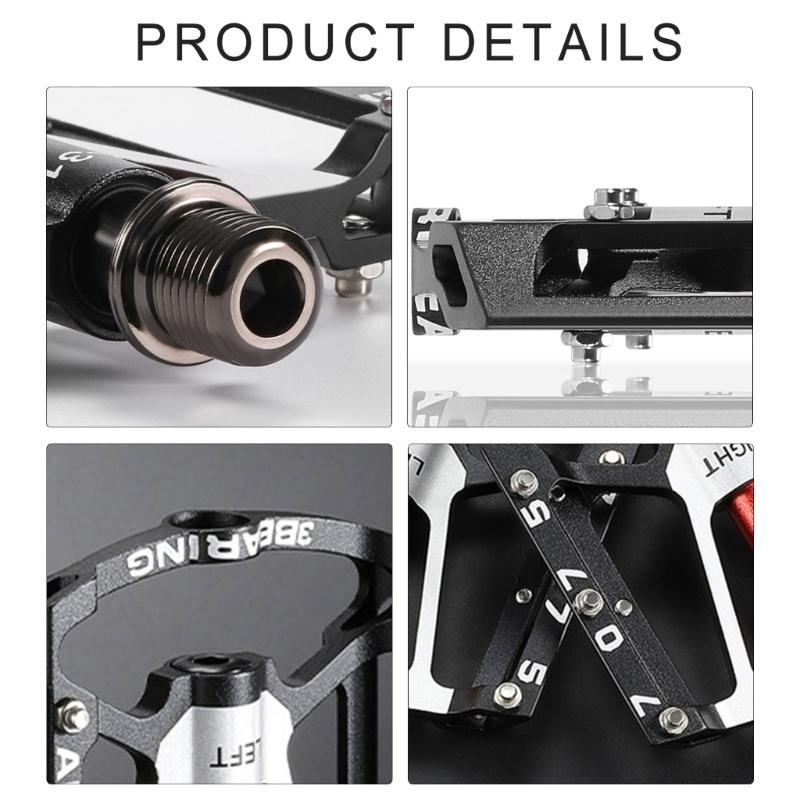 Aluminum Alloy Flat Pedal 3 Seal Bearings Nonslip Bicycles Pedals Cycling Platform Pedals for Road Bike Cycling