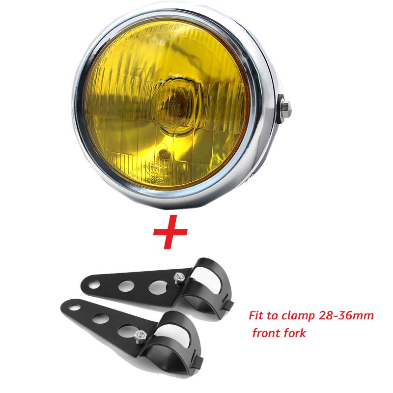 5.75 Inch Retro Motorcycle Headlights Modified Universal 12V High Low Beam Headlights Iron Shell Circular Motorcycle Headlights