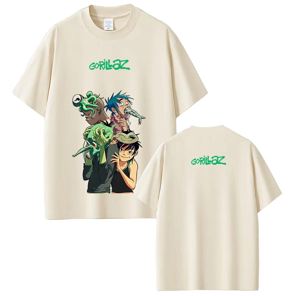 Rock Band Gorillaz Merch Tshirt Summer Unisex Women Fashion Hip Hop Fashion Streetwear Unisexs Gothic Punk T Shirts Tops