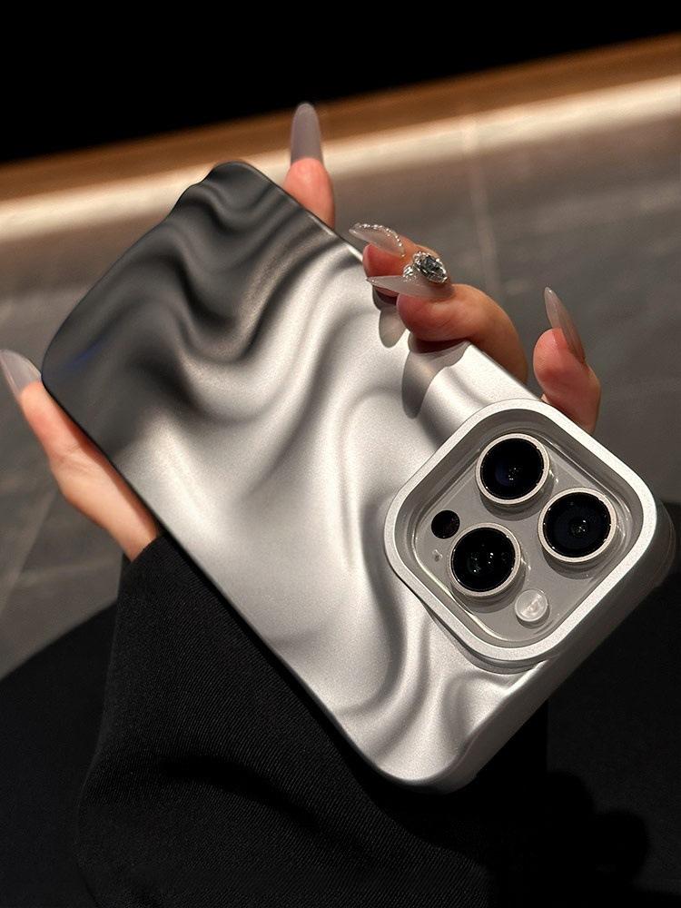 Simple Three-dimensional Water Ripple for IPhone17promax/16 Mobile Phone Case Apple 15/14/12/13 Soft 11