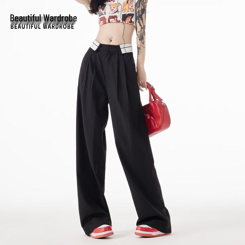 Women's High-Waist Draped Wide-Leg Casual Pants