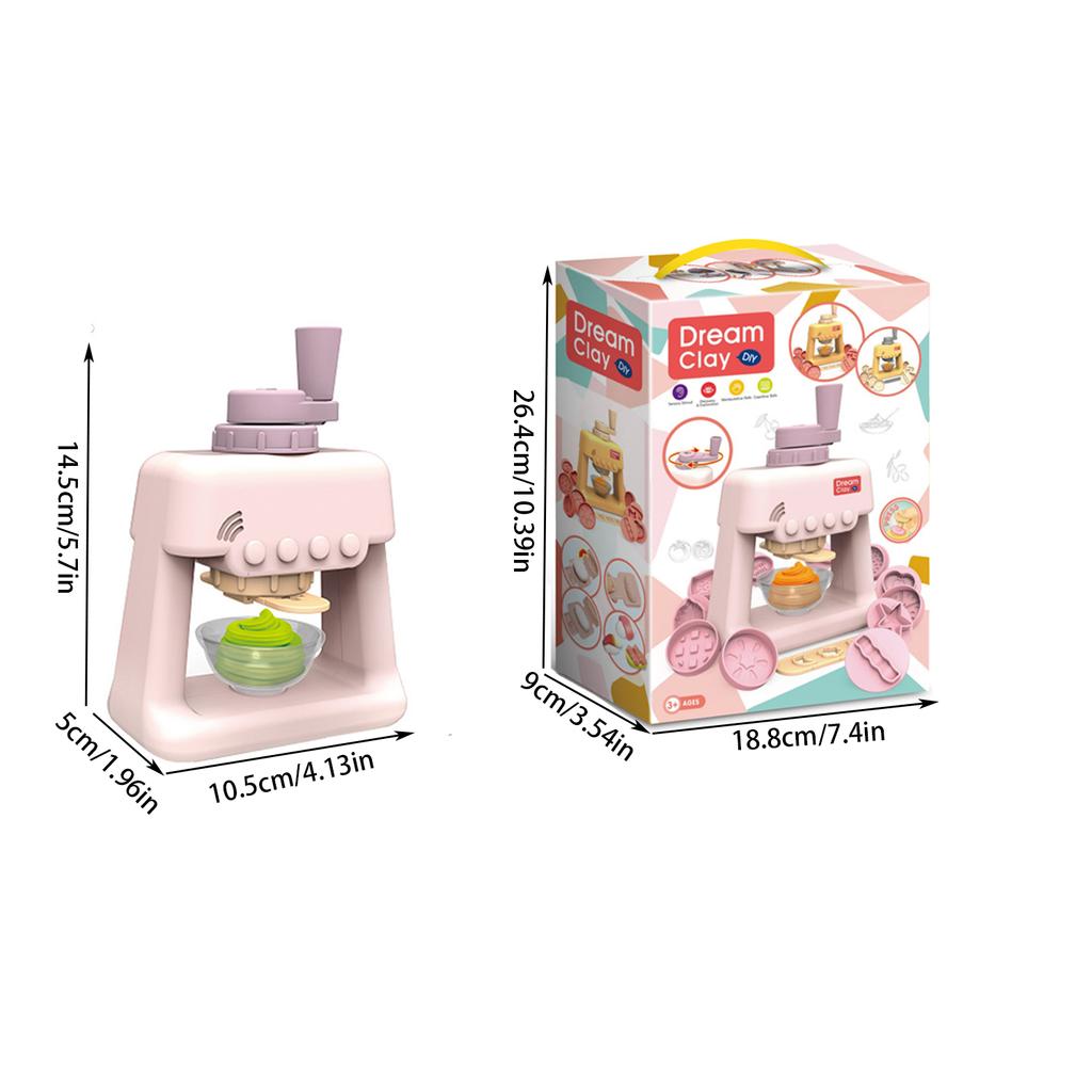 Children's Colored Clay Noodle Machine, Handmade Ultra Light Clay Ice Cream Machine, Rubber Clay Grinding Tool Toy