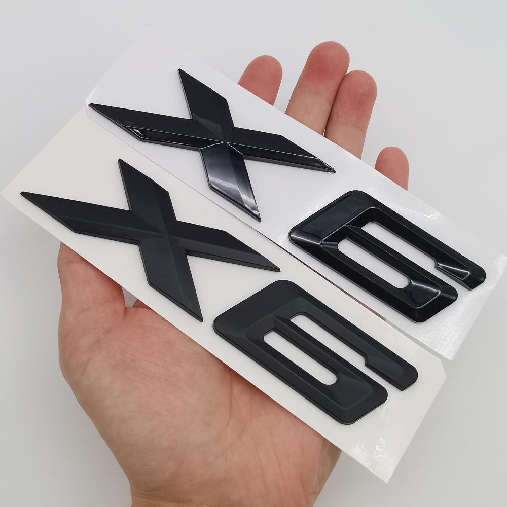 3D ABS Chrome Black Logo X6 Nameplate Sticker Rear Trunk Emblem Badge Decals For BMW E70 E71 G06 F16 F86 M50d Car Accessories GX6