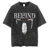 An Denjenigen, Der Alles Zurückließ Anime Samurai Distressed Übergroß Gewaschen Streetwear