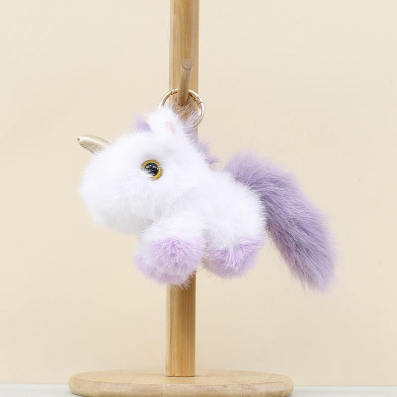 Plush Keychain Unicorn Soft Stuffed Toy Backpack Charm With Pp Cotton For Girls