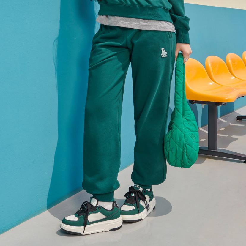 New MLB Base Logo Knitted Sweatpants Unisex Green 3APTB0134-07GND