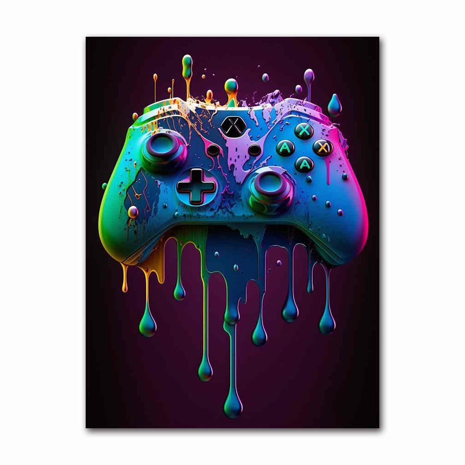 Colorful Game Controller Wall Art Poster Prints Nordic Aesthetic Picture Canvas Painting Gaming Boy Room Home Decoration