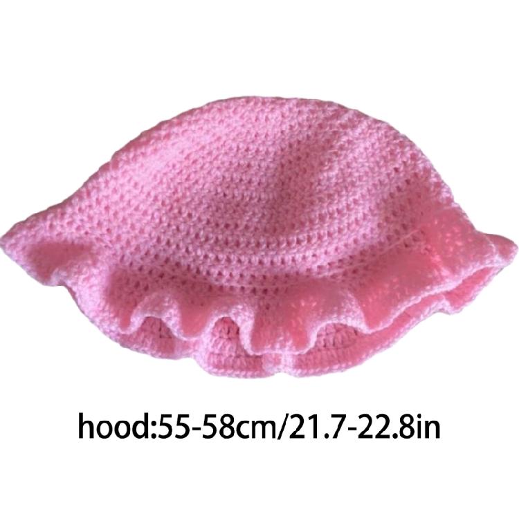 Girl Travel Fisherman Hat Sun Protective Hat Girl Photography Knitted Bucket Hat