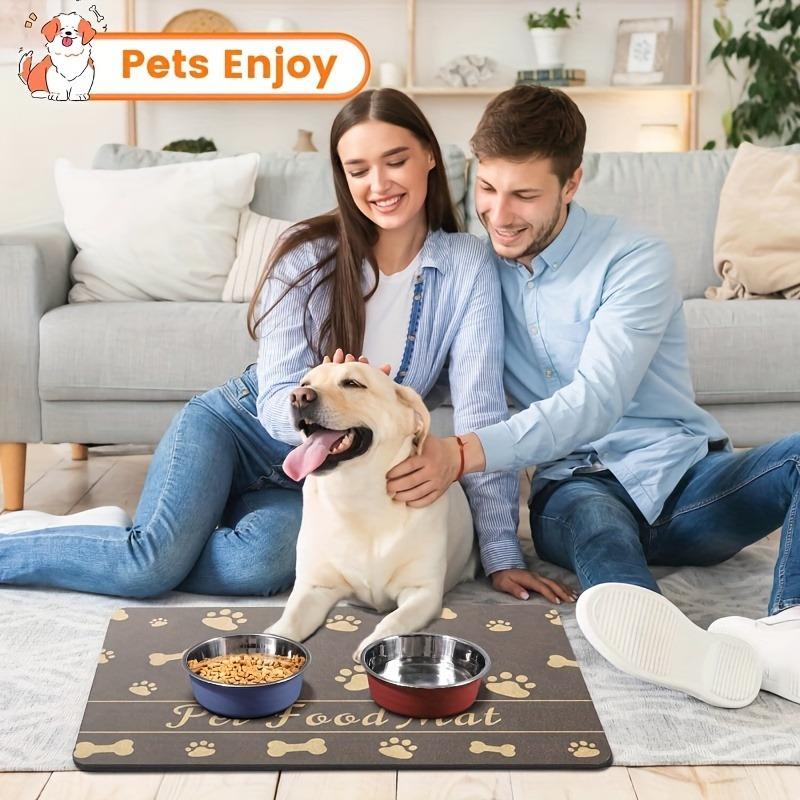 Platzset für Haustiere, keine Flecken, schnelltrocknend, saugfähig, Hundefutternapf-Unterlage, Futtermatte für Katzen, Trink- und Fütterungsplatzset für Katzen und Hunde, Futterpads für Haustiere