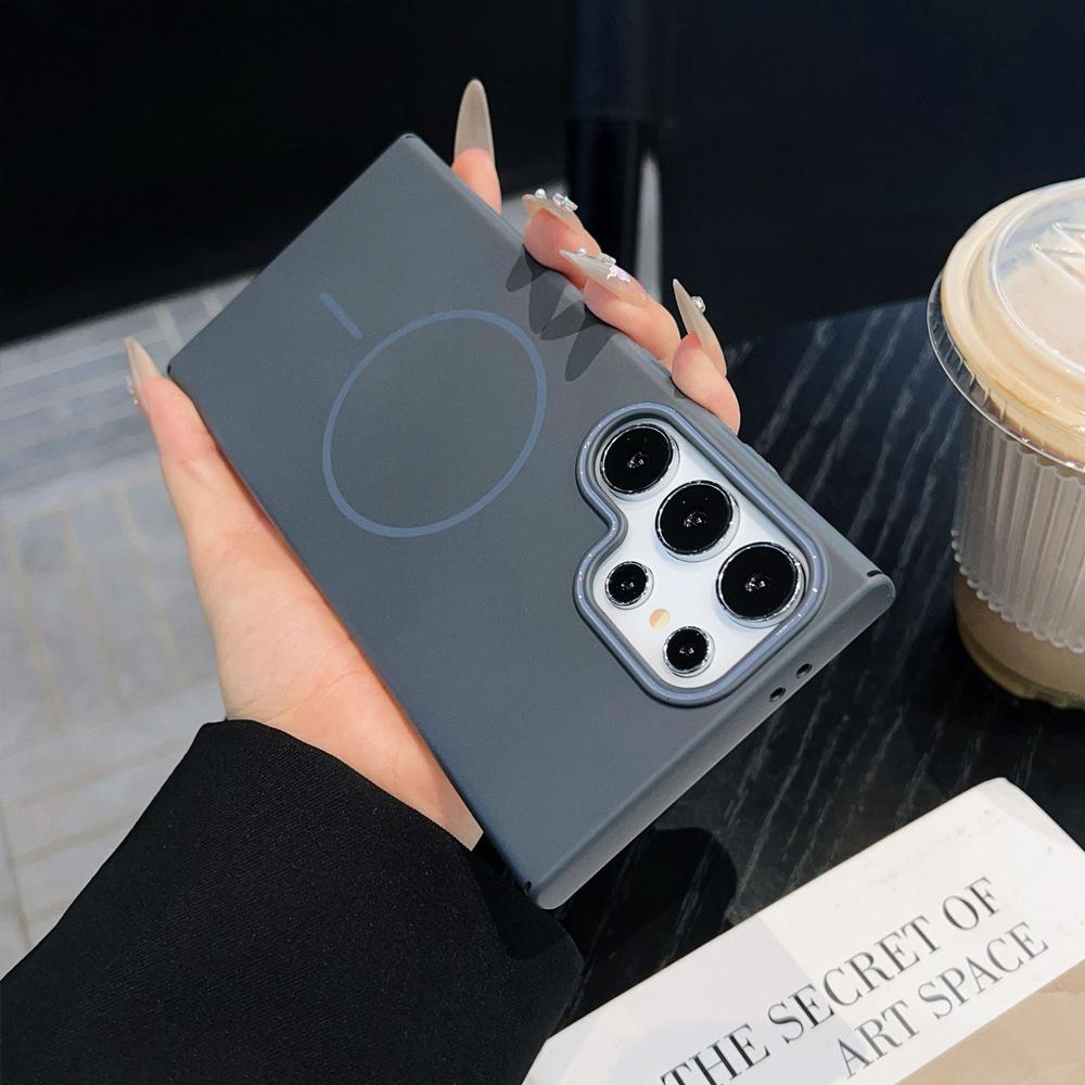 

Чехол для телефона Magsafe для Samsung Galaxy A55 A56 5G Жесткий Магнитный Чехол для Samsung A16 A26 A36 A06 A35 A25 A15 Противоударный Чехол Galaxy A36 темно-серого