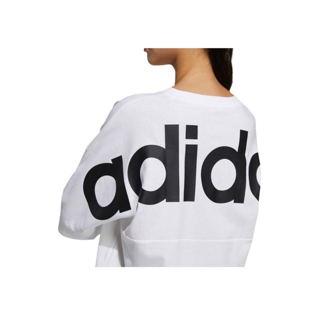 Adidas Neo Large Logo Printed Sports Round Neck Short Sleeve T-Shirt Women T-Shirts White GP5431