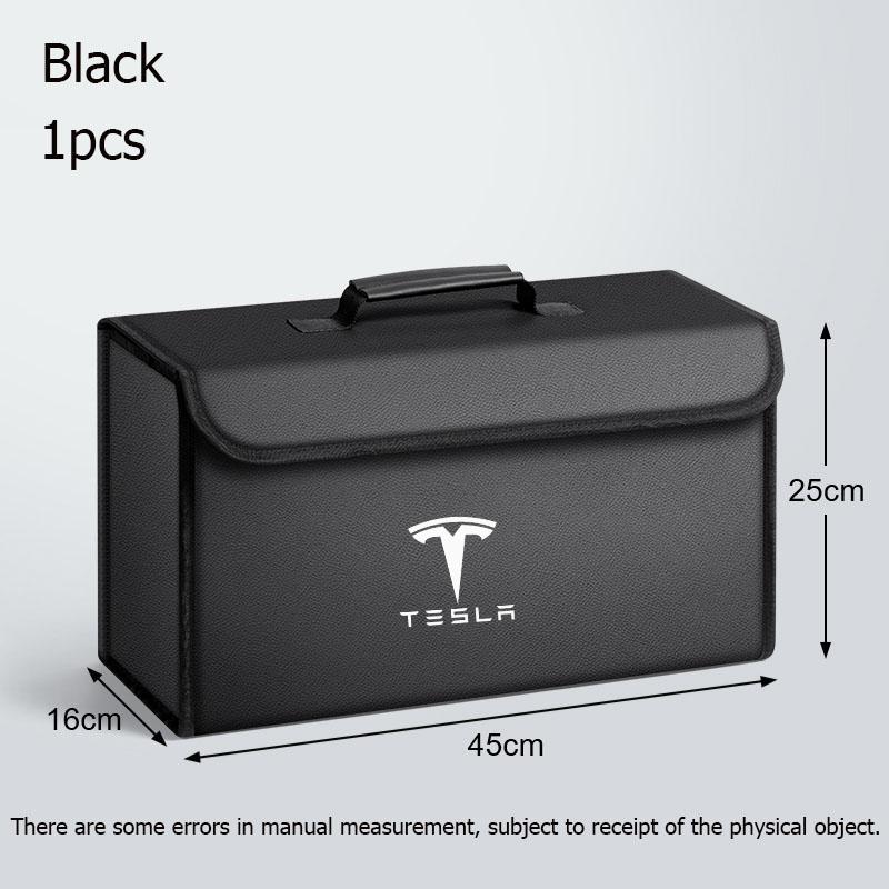 

Car trunk storage box large capacity PU leather finishing bag for Tesla Model 3 Model X Model Y Model S чёрный