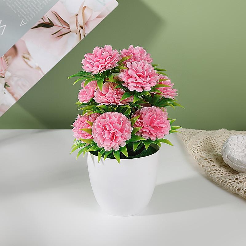 Flower Pot Plastic With Twelve Ball Chrysanthemum For Indoor Decoration