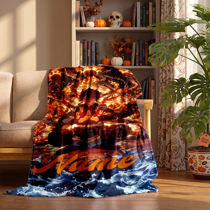 Demon Slayer Custom Flannel Blankets Soft Warm Cozy Throws for Home Decor Holiday Gifts