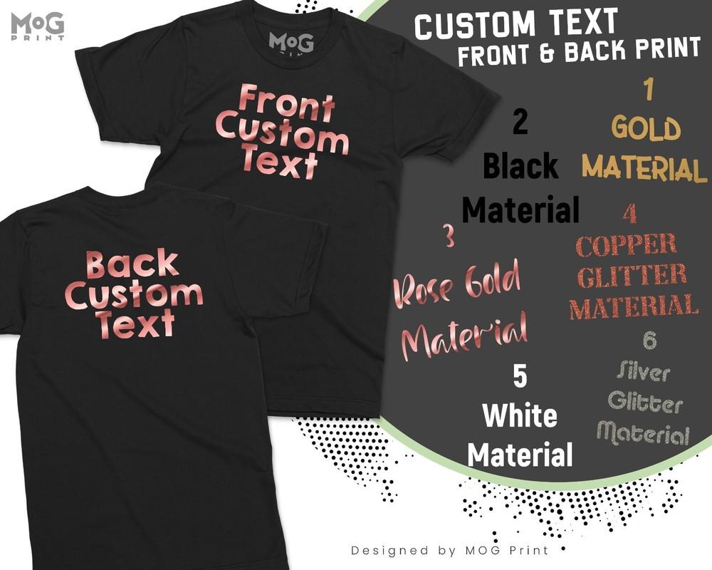 

Custom Text Front andBack Printed T-shirt Personalised Birthday Hen Party Gift 3XL