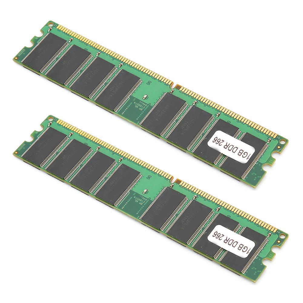 2Pcs Memory Module Desktop Full Compatible DoubleSided 16Grain DDR 1GB 226Mhz PC2100