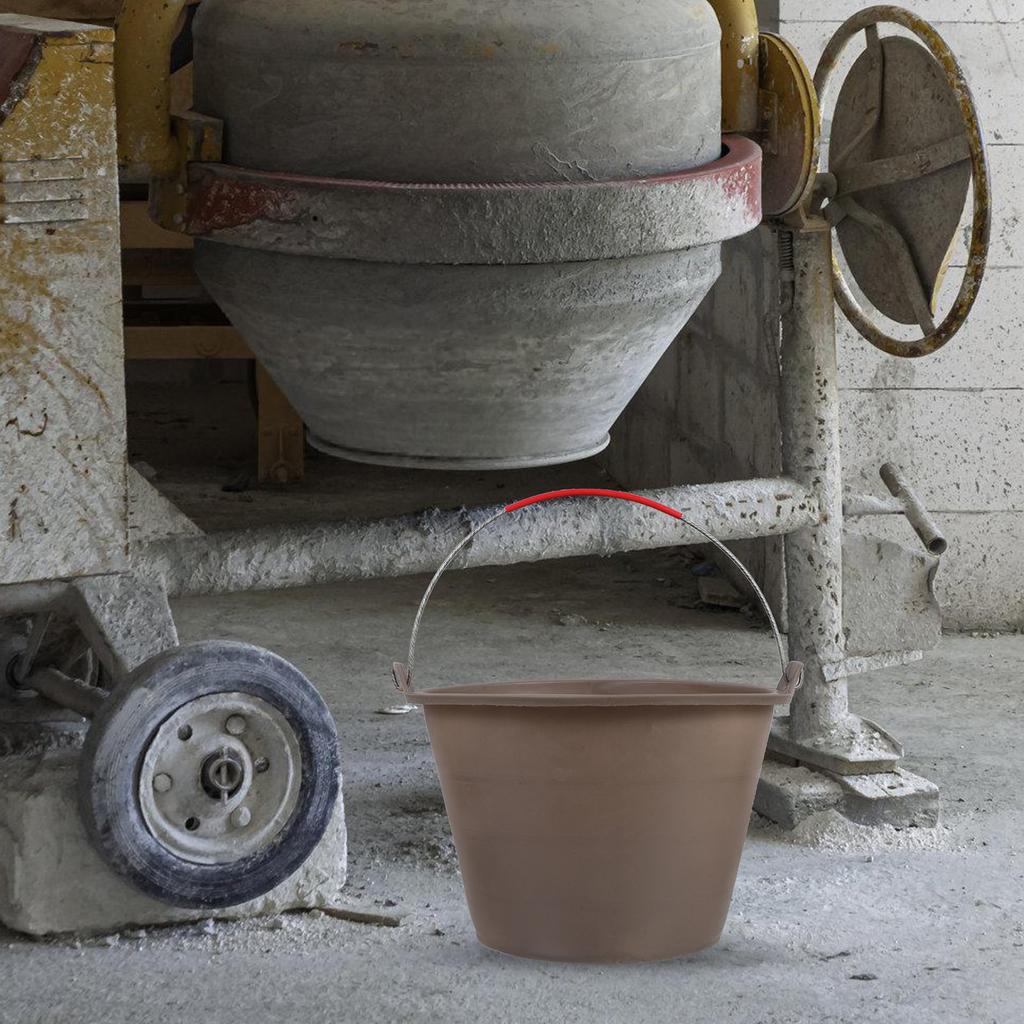Strong Thickened Plastic Bucket for Concrete Cement Sand Handling Storage and Transport Ergonomic Handle Design Construction