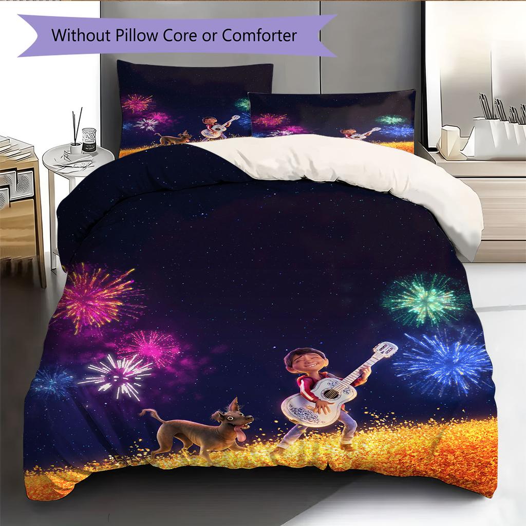 COCO Pattern Bedding Home Decoration Birthday Gift ( 1 duvet cover + 2 pillowcase, without core),fan merchandise.