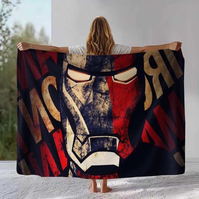 Marvel Avengers Spider Man Cartoon Flannel Blanket,Ultra Soft Warm Plush Throw for Home Bedroom Bed Sofa Cover Office Picnic