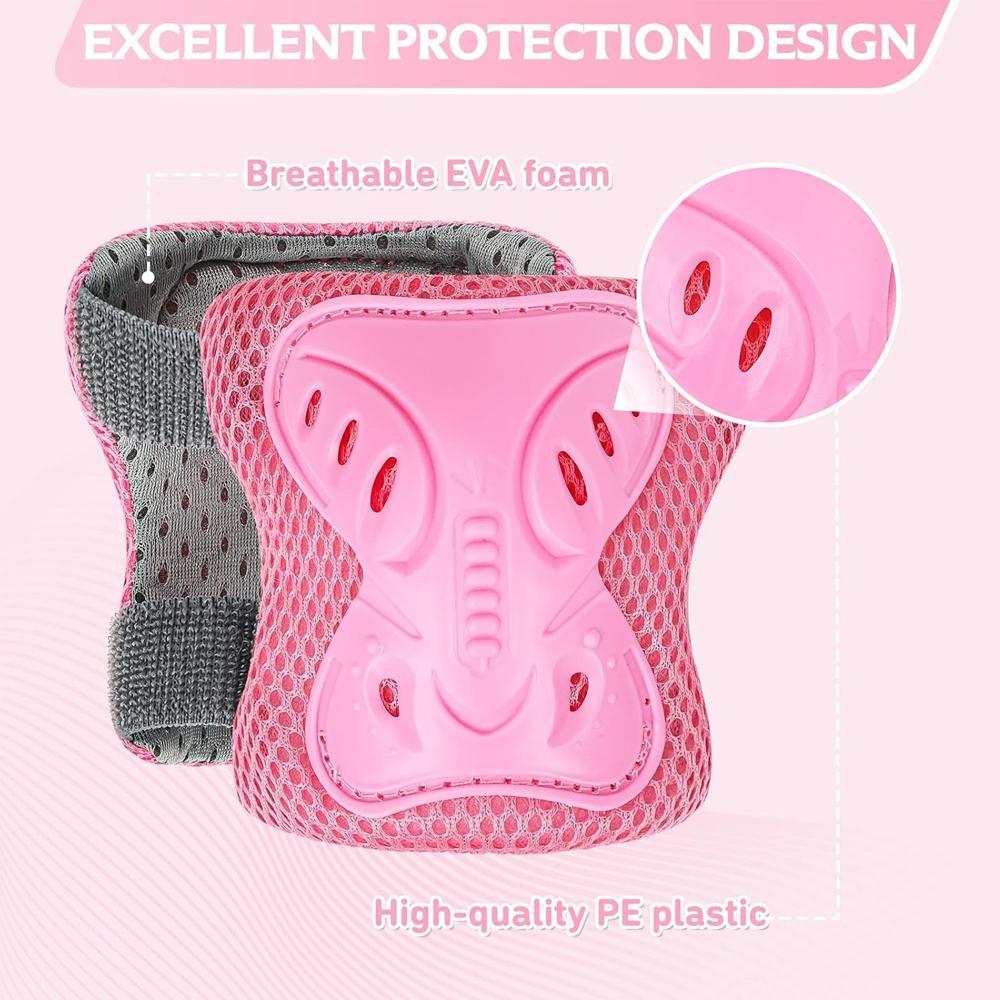 1/6 In 1 Kids 3-10 Years Knee Elbow Pads Protective Gear Set For Roller Skates Cycling BMX Bike Skateboard Sport