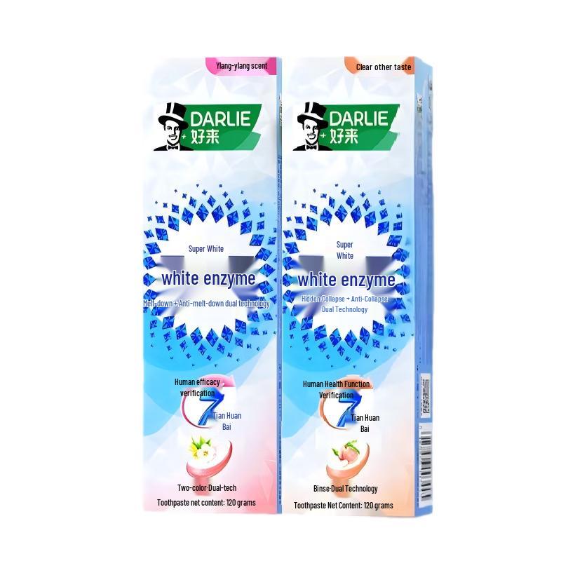 

Darlie White Enzyme Toothpaste - White Peach & Ylang Ylang (2x120g)