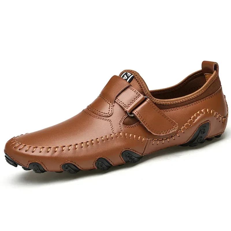 Fashion Genuine Leather Men Casual Shoes Handmade Italian Soft Hollow Out Leather Shoe for Men Breathable Summer Driving Shoes Zapatos