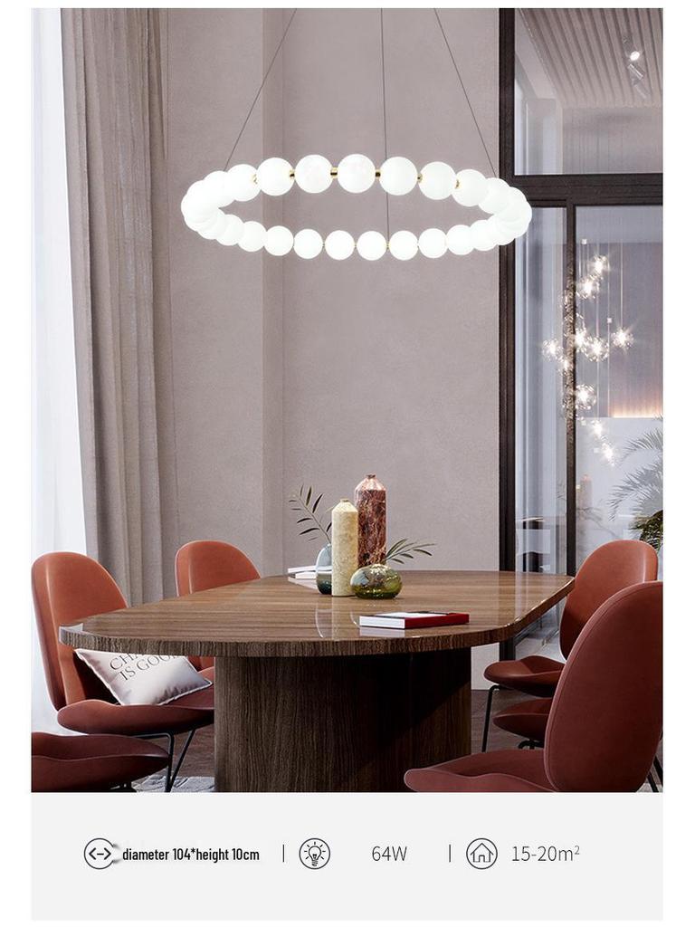 Nordic Modern Minimalist LED Chandelier - Pearl Necklace Design for Living Room, Bedroom, and Restaurant.