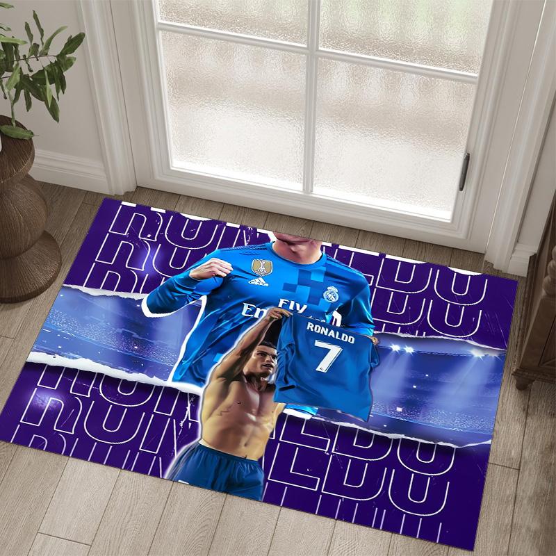 Tappeto in Cristallo Velluto Design Cristiano Ronaldo Accogliente Non?Tappeto Stampato Antiscivolo per Camera da Letto Soggiorno Ingresso
