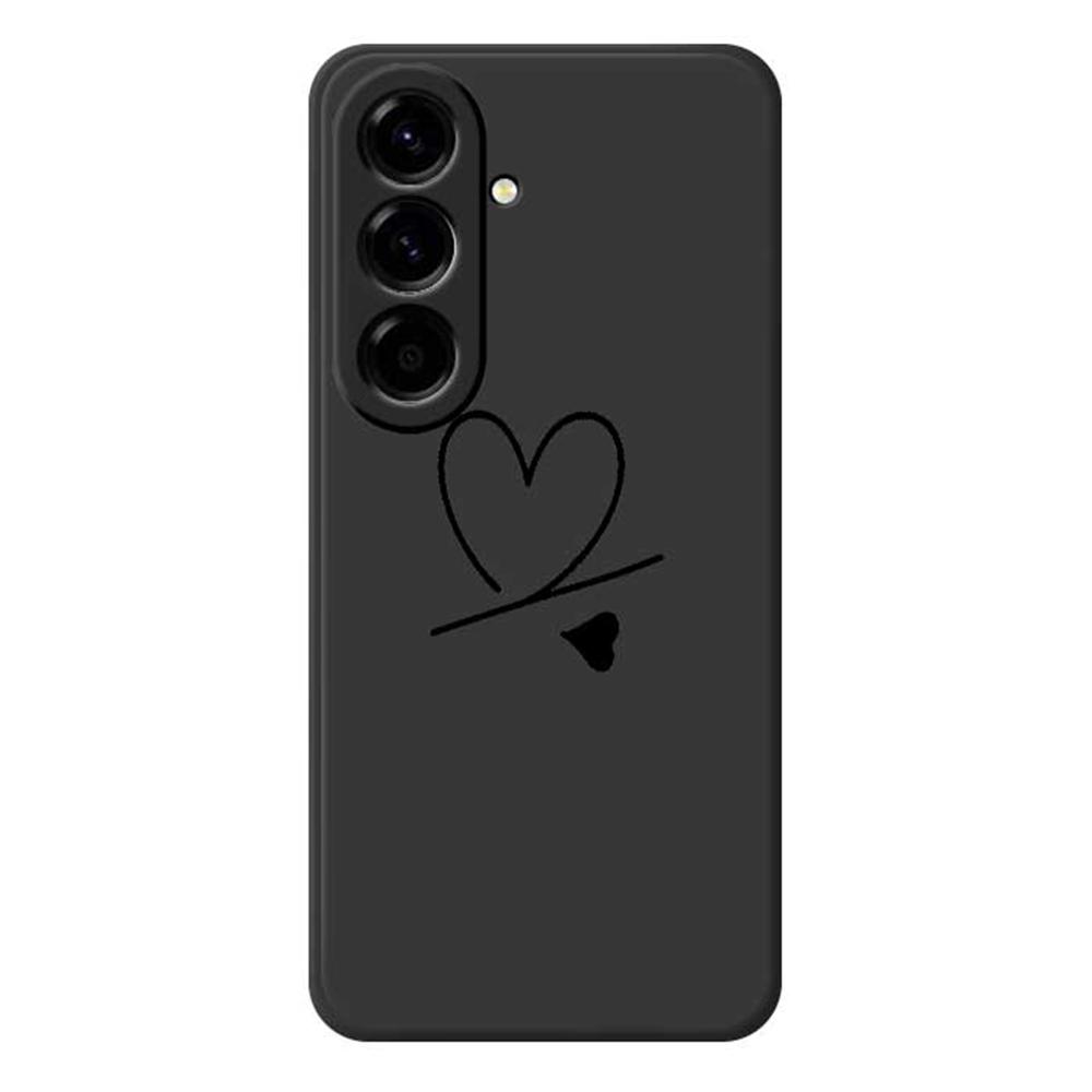 

Для Samsung Galaxy A56 5G Чехол Черный с печатью узора «Любовь» Прямой край ТПУ Задняя крышка для телефона Black