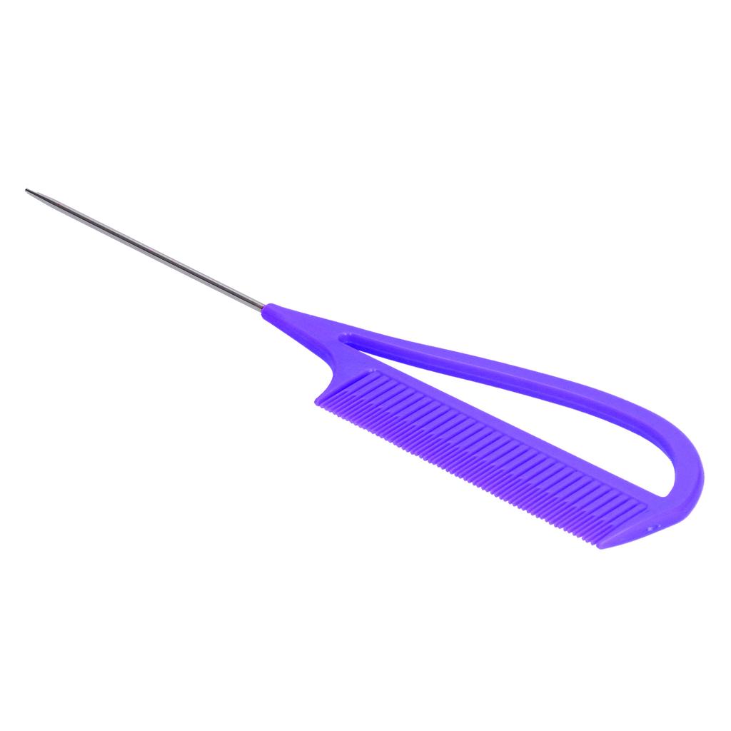 Hair Highlighting Tail Comb AntiStatic Hair Styling Comb for Barber Salon Home(Purple )