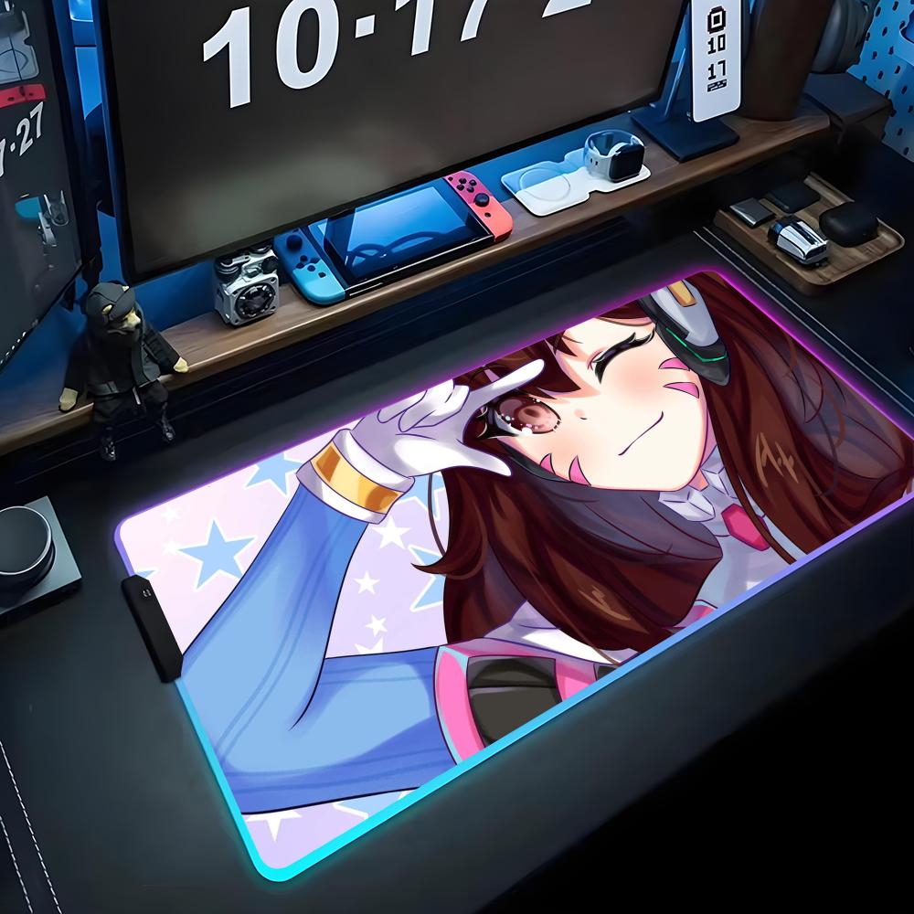 Dva Mouse Pad RGB Gaming Mousepad Big LED Pad PC Desk Mat Luminous Mouse Pad Large Keyboard Mats Table Rug With Backlit