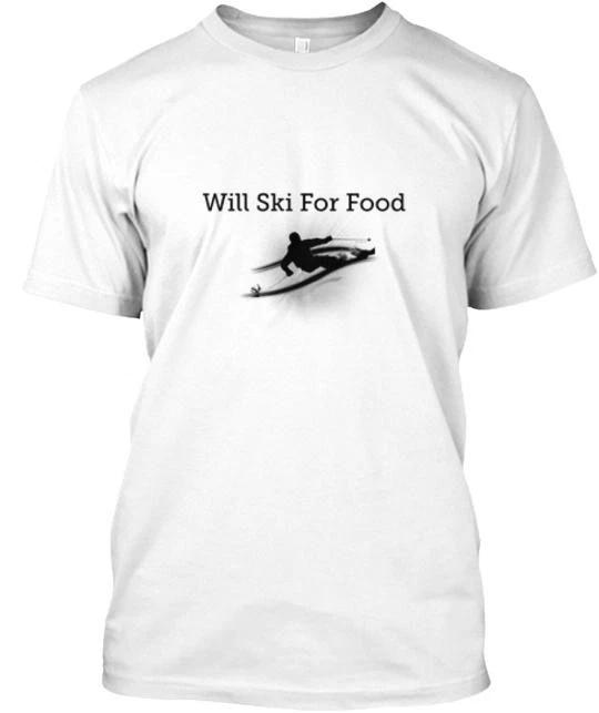

Will Ski For Food TTshirt Made in the USA Size S to 5XL L