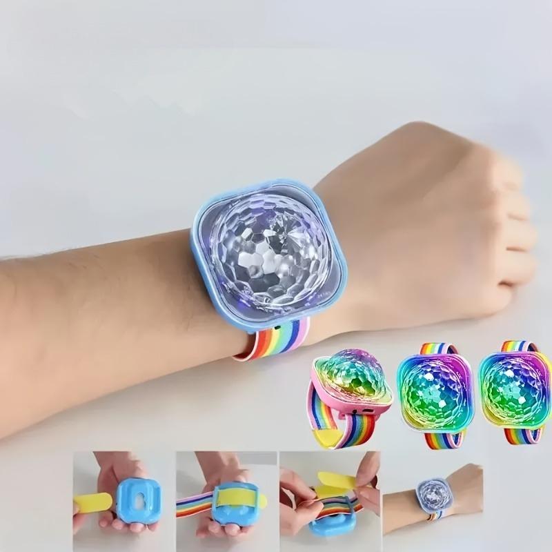 Piece Mini Disco Ball Flashing LED Bracelet Portable Party Bracelet Light with Suction Cup Vitality Change Party Light Disco Light