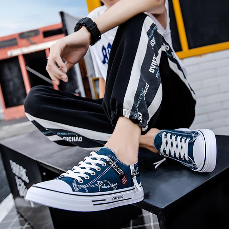 Herren Canvas Schuh Dicke Sohle Bequeme Freizeitschuhe Sommer Atmungsaktive Stoff Turnschuhe Flache Schuhe für Herrenzapatos Zapatillas Hombre