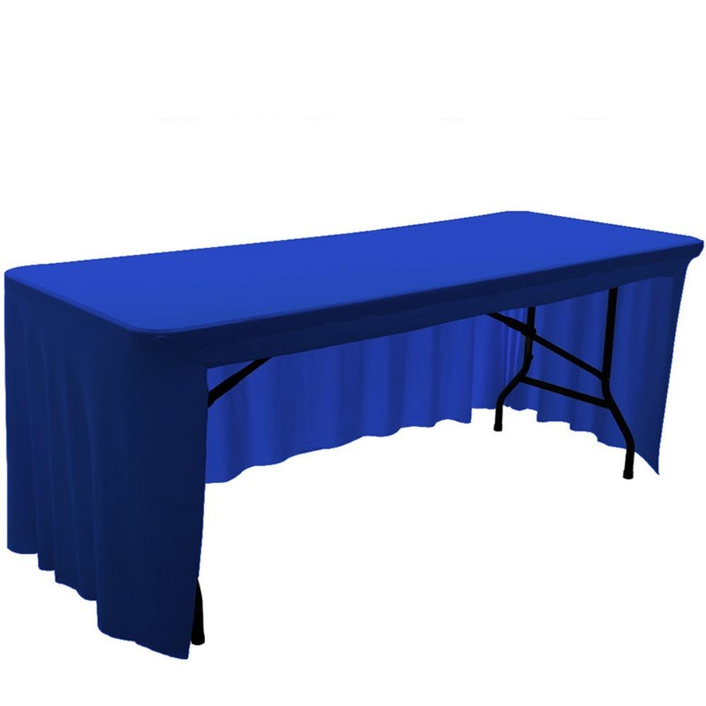 Simple Solid Color Spandex Stretch Tablecloth Rectangular Dustproof Table Cover Soft Washable Table Skirt Hotel
