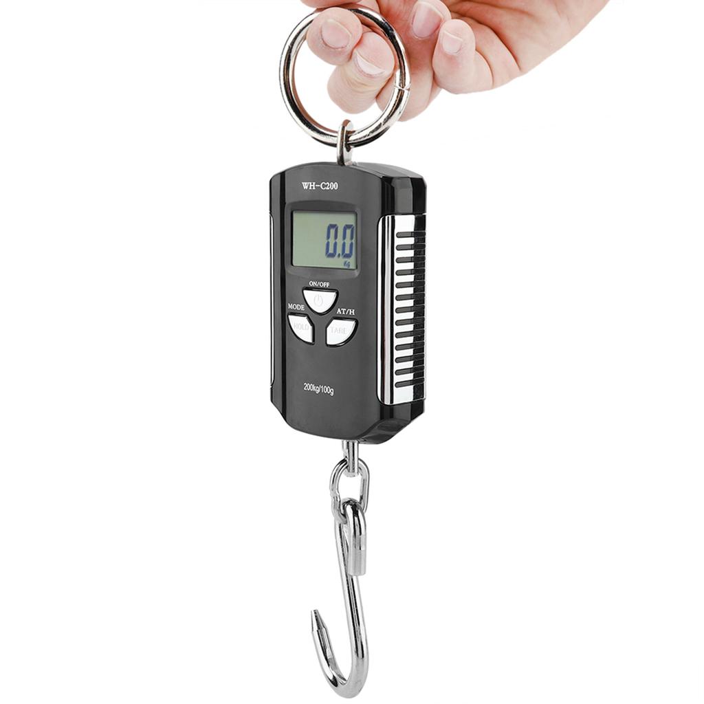 Portable Electronic Hanging Scale Digital LCD Backlit Display KgCelsiuslbCelsiusJIN 200KG WCelsiusHook