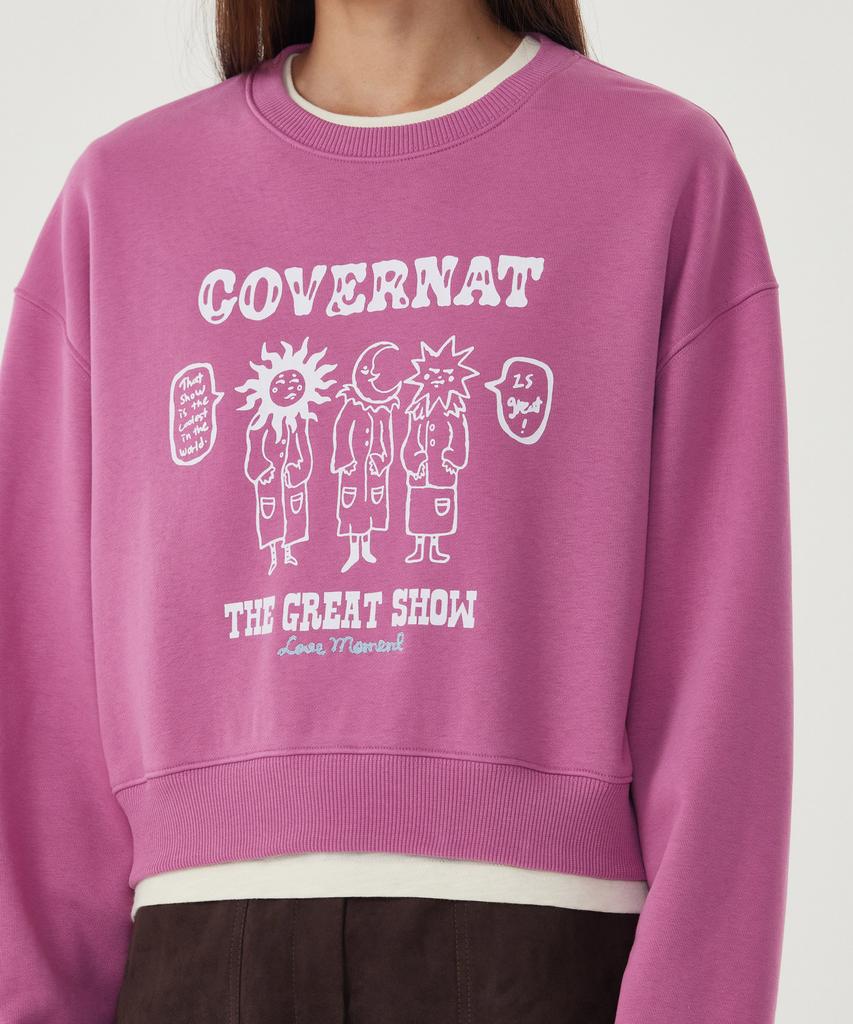 COVERNAT WOMAN Circus Graphic Sweatshirt Magenta