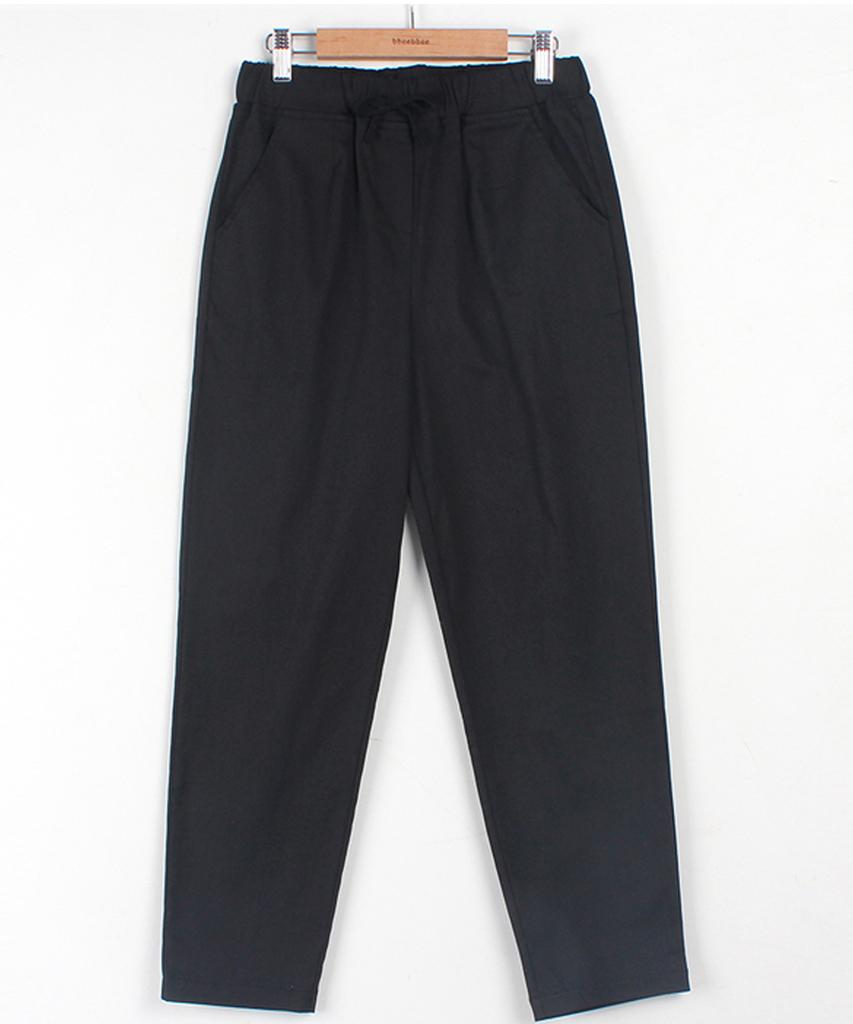 Ppaeppae Straight Baggy Drawstring Elastic Spandex Cotton Pants