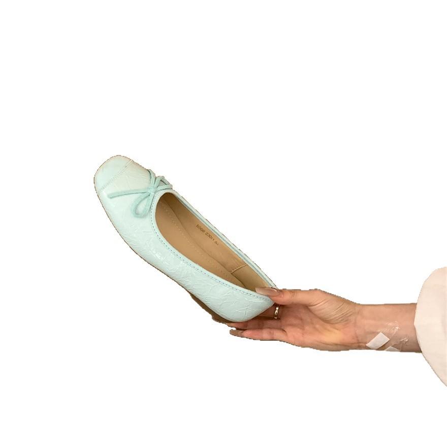 Shallow Single Shoes Women 2025 New Korean Version Bow Round Head Gentle Fairy Doudou Shoes Women Flat Bottom