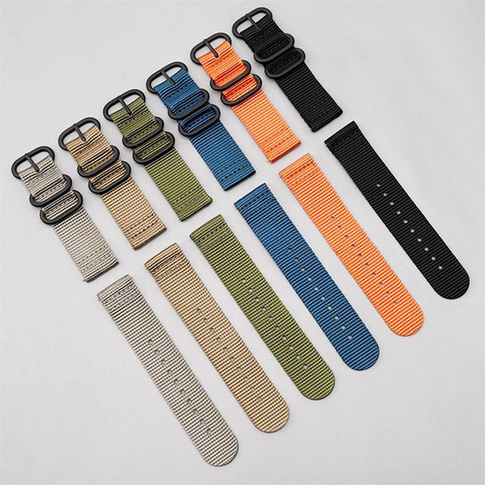 22mm Double Loop Nylon Watchband for Huawei Watch GT 6/5/5 Pro 4 46mm Black Buckle Braided Strap