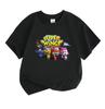 Kids Boys Girls Crew Neck Short Sleeve T-Shirt, Cute Cartoon Airplane Print 100% Cotton Casual Soft Breathable Summer Tee Tops for Children Daily Wear